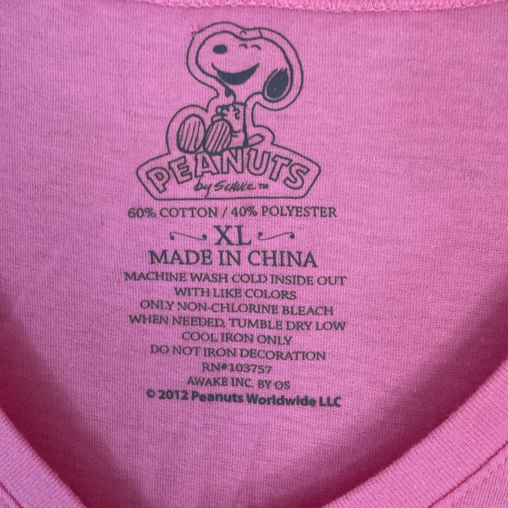 Peanuts, XL, snoopy chill, pink shirt - Picture 3 of 4